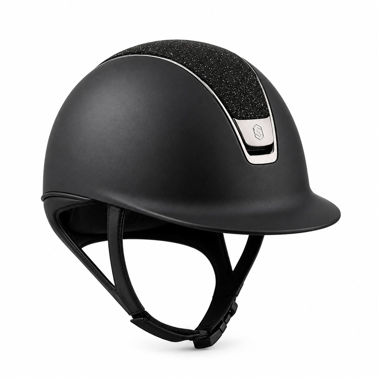 SAMSHIELD Kask jeździecki Shadowmatt 2.0 Crystal Fabric Swarovski Chrome Black